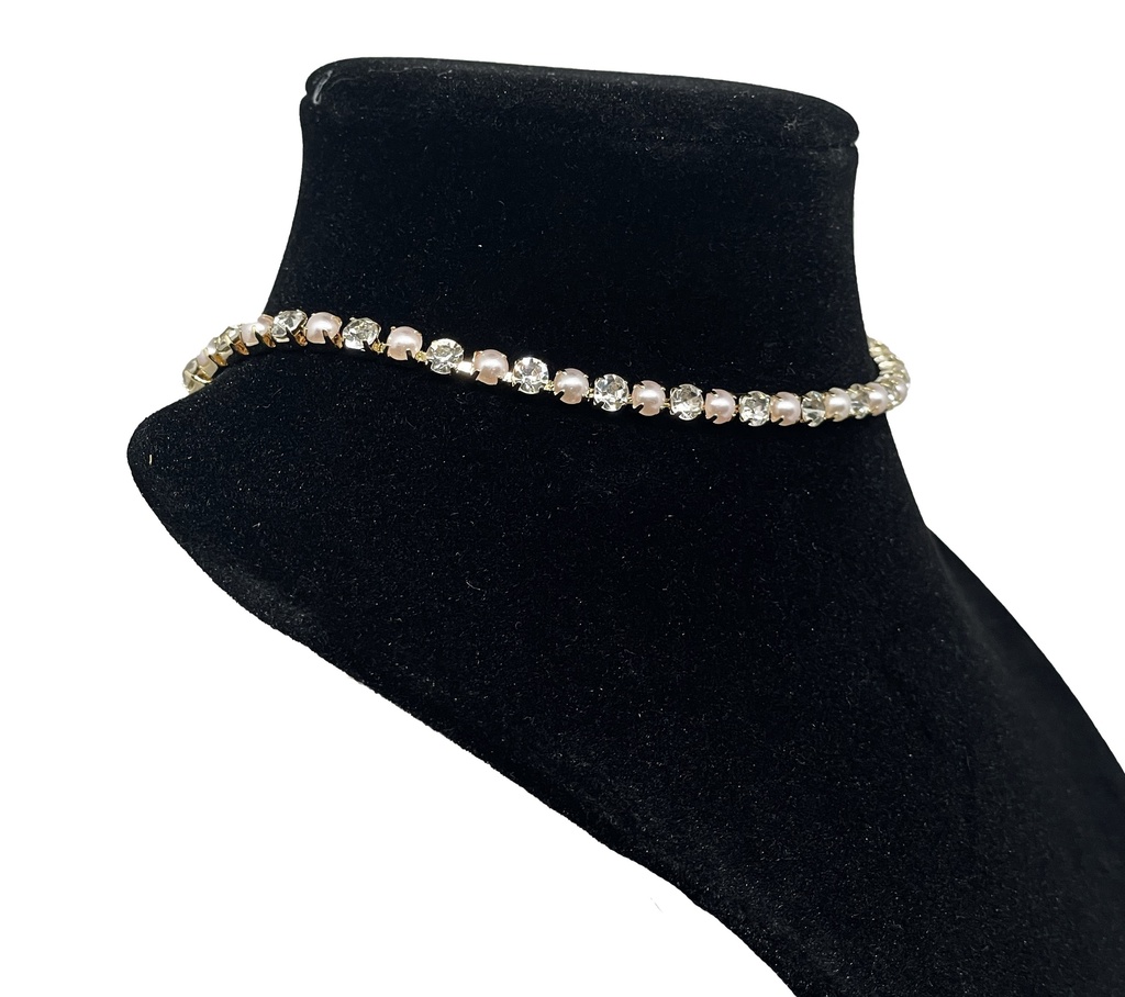 Collar de gargantia con perla choker