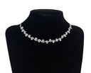 Collar de gargantia con brillantito en plateado