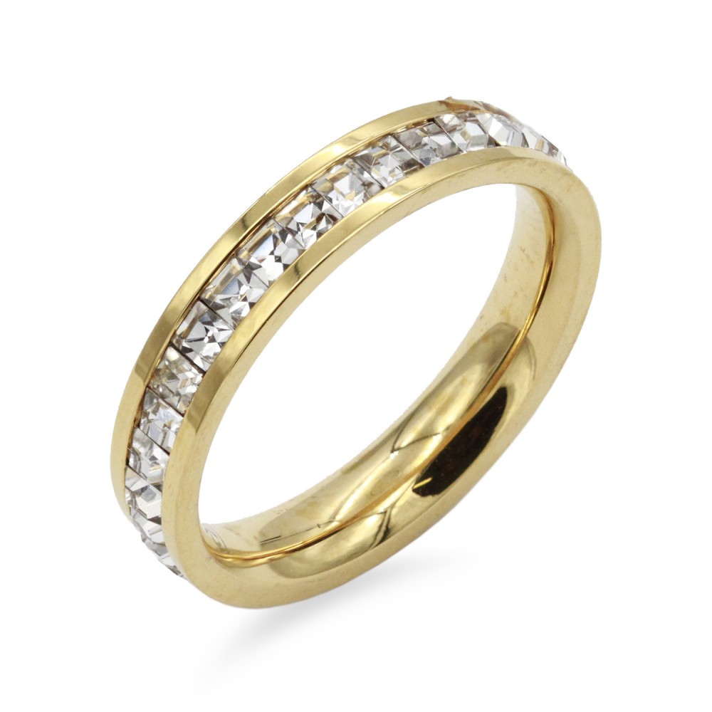 Anillo de acero inoxidable con brillantito