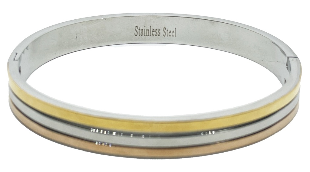 Pulsera de acero inoxidable tres tonos