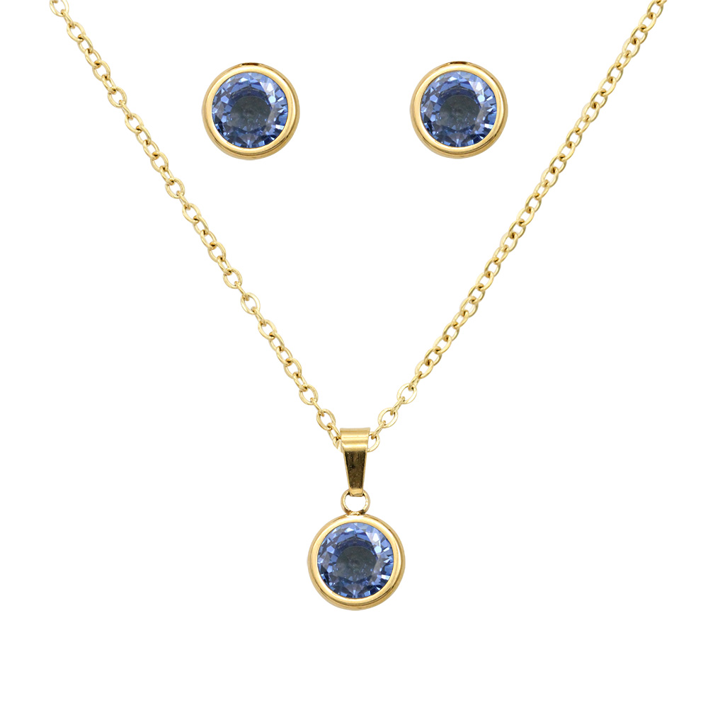 Collar y aretes de acero inoxidable