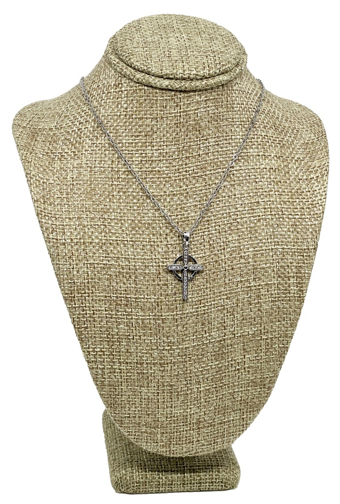 Cadena con zirconia en plateado