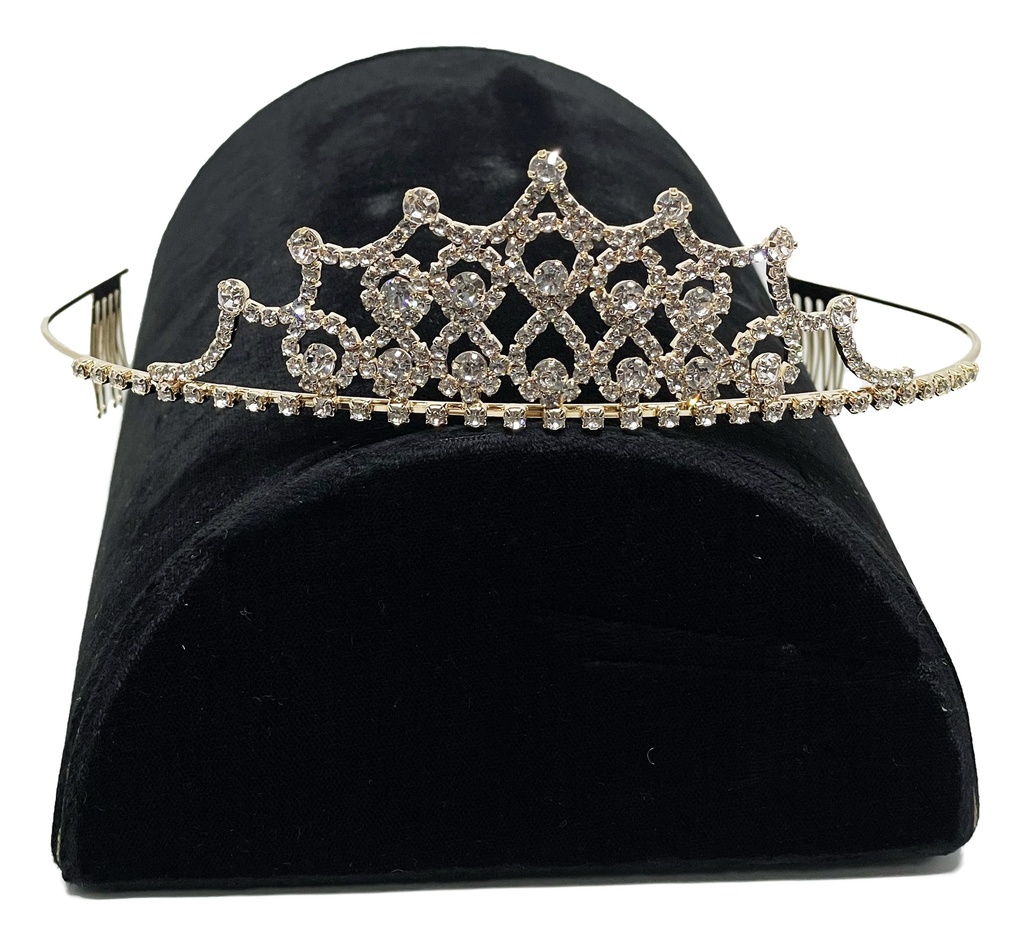 Tiara con brillantito dorado