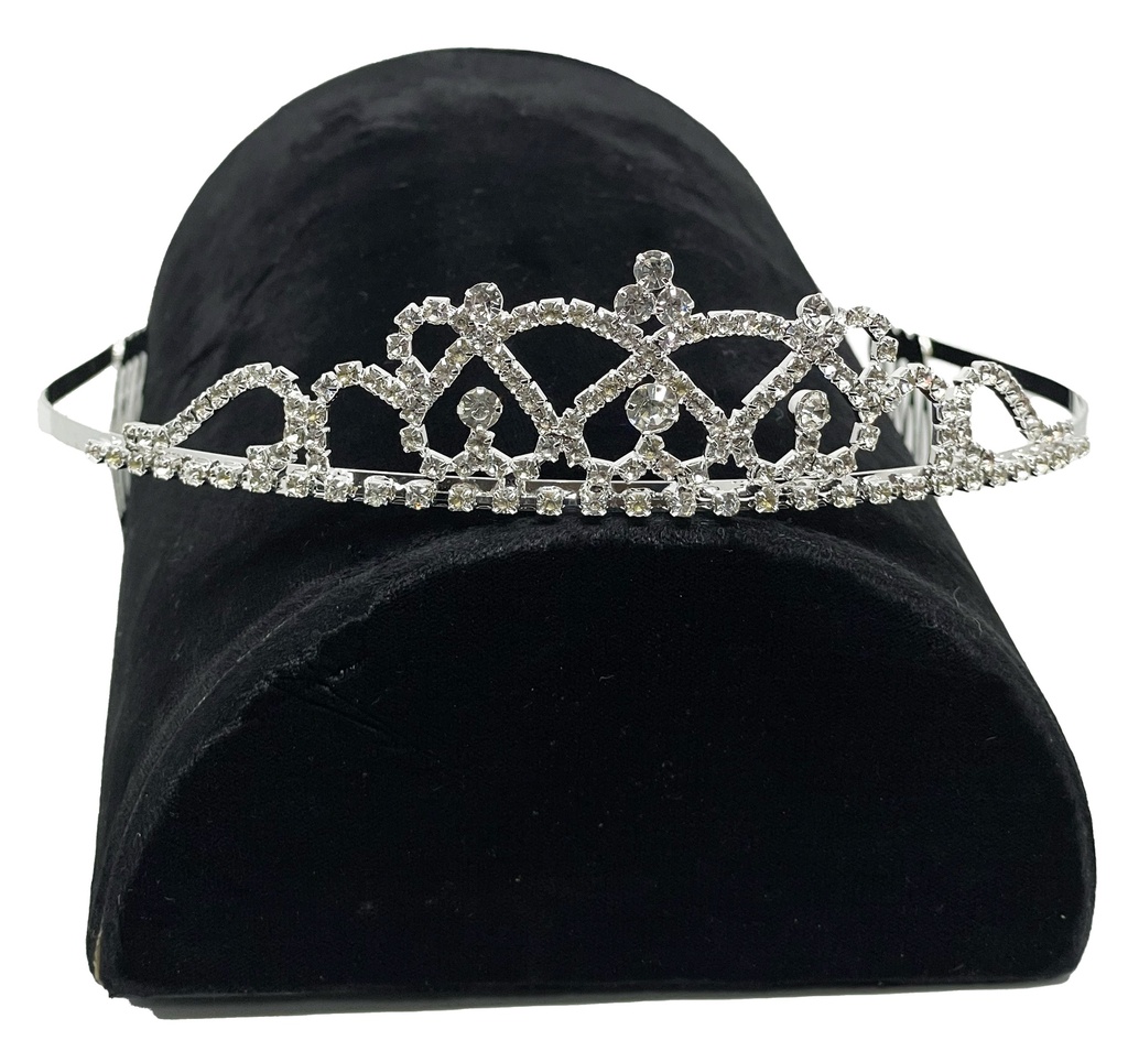 Tiara con brillantito en plateado