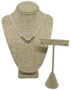 Collar y aretes de brillantitos verde
