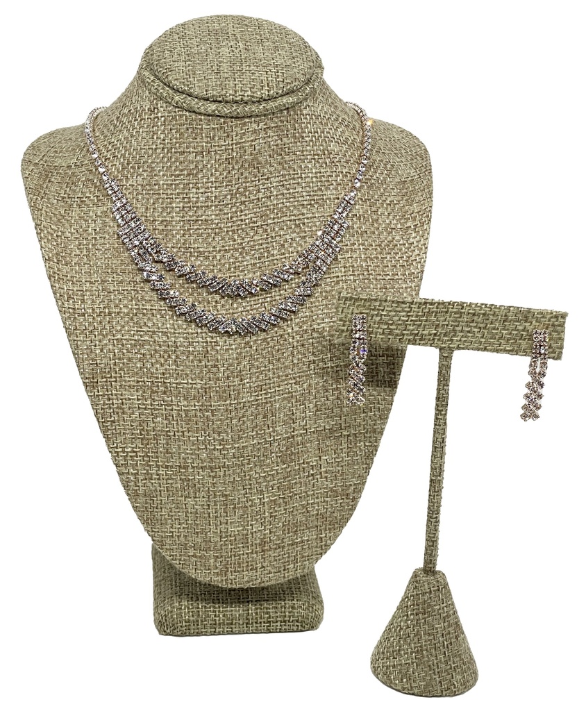 Collar y aretes de brillantito Gold rose