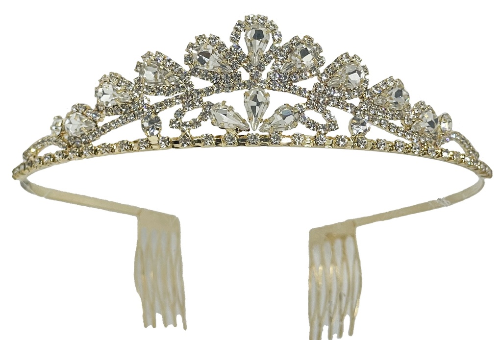Tiara con brillantito dorado