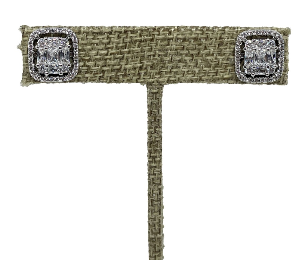 Arete de brillantito Plateado