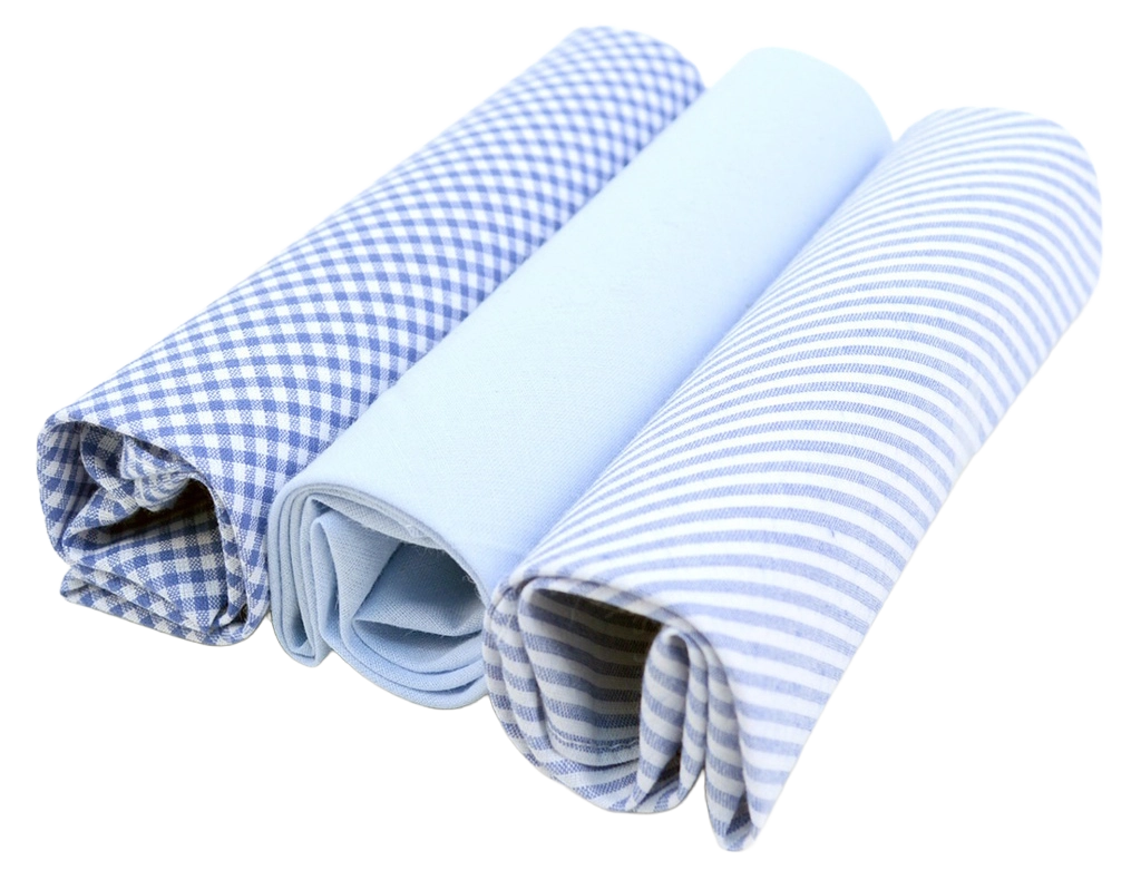 Set de pañuelos celestes de algodón