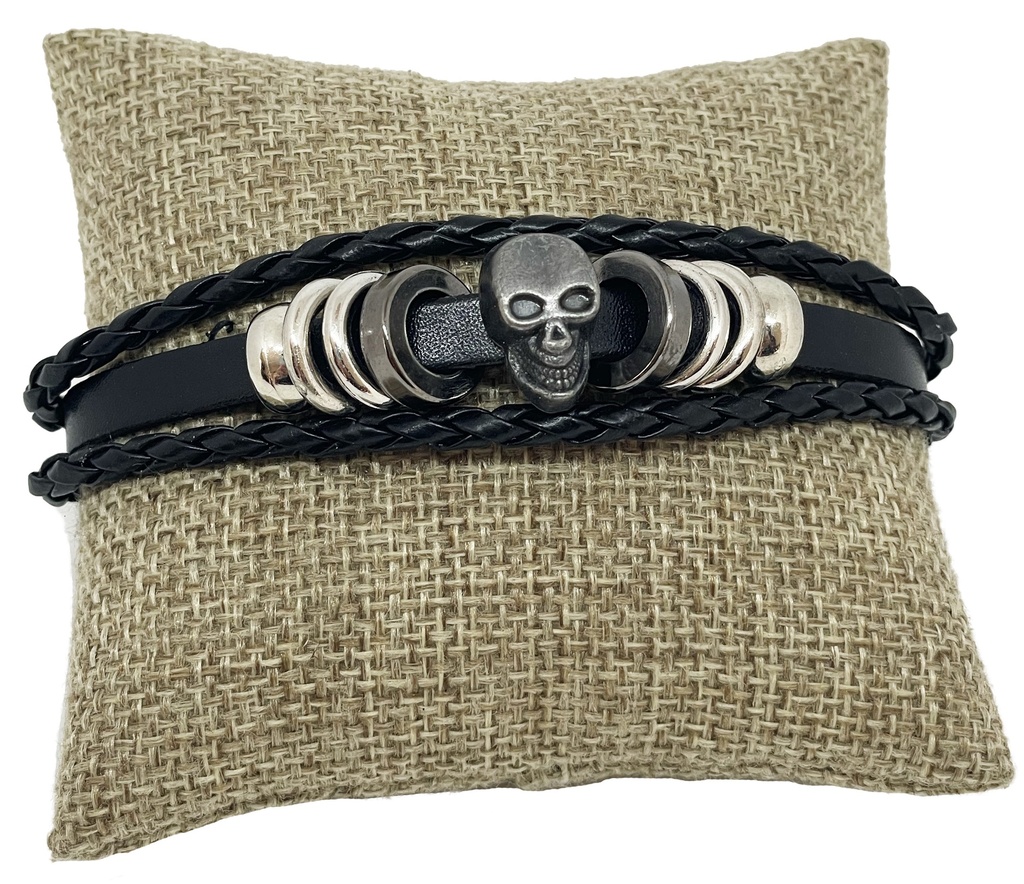 Pulsera de calavera negro