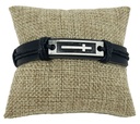 Pulsera negro con cruz