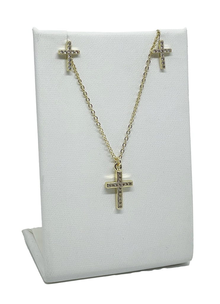 Collar y aretes dorado
