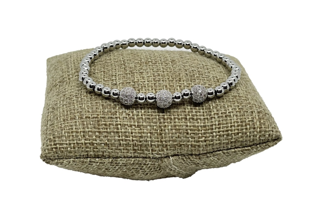 Pulsera de acero inoxidable con brillantito