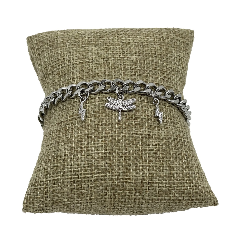 Pulsera de acero inoxidable con libelula