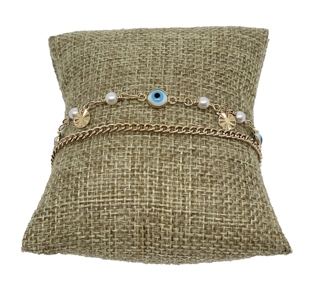 Pulsera dorada de ojo turco