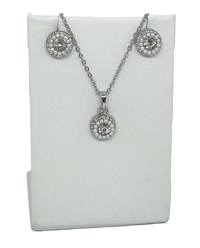 Set de collar y aretes con brillantito