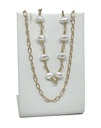 Collar dorado de 2 hilos con perlas