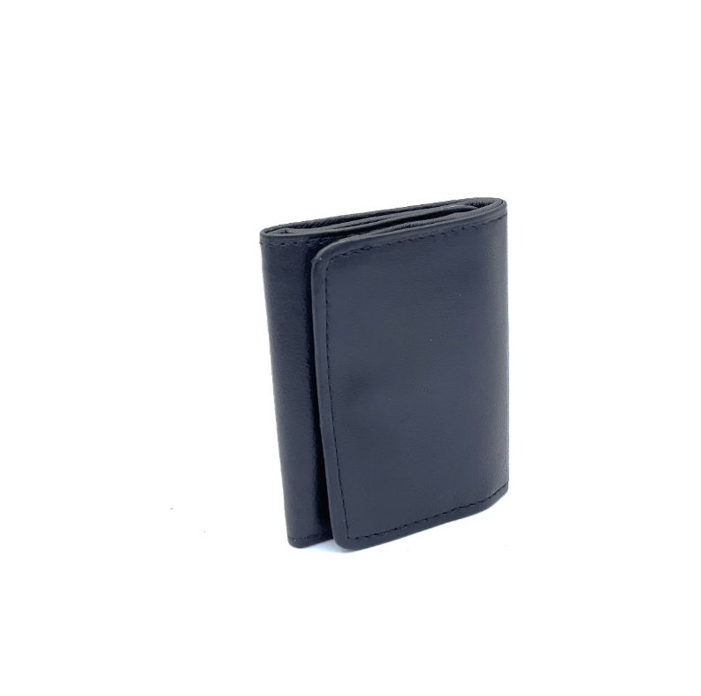 Estuche de cuero negro - llavero-monedero-billetera