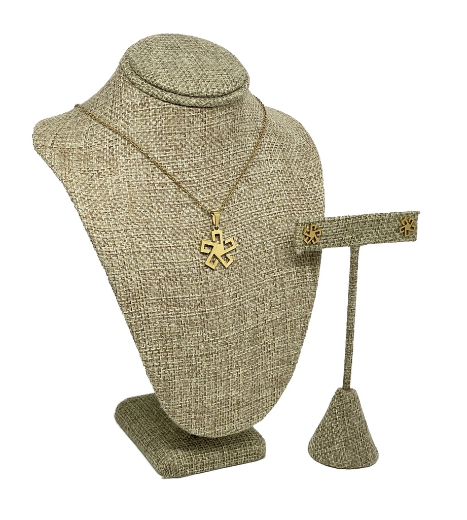 Set de collar y aretes de acero inoxidable