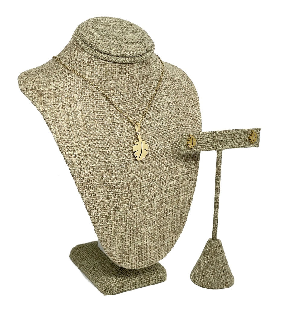 Set de collar y aretes de acero inoxidable
