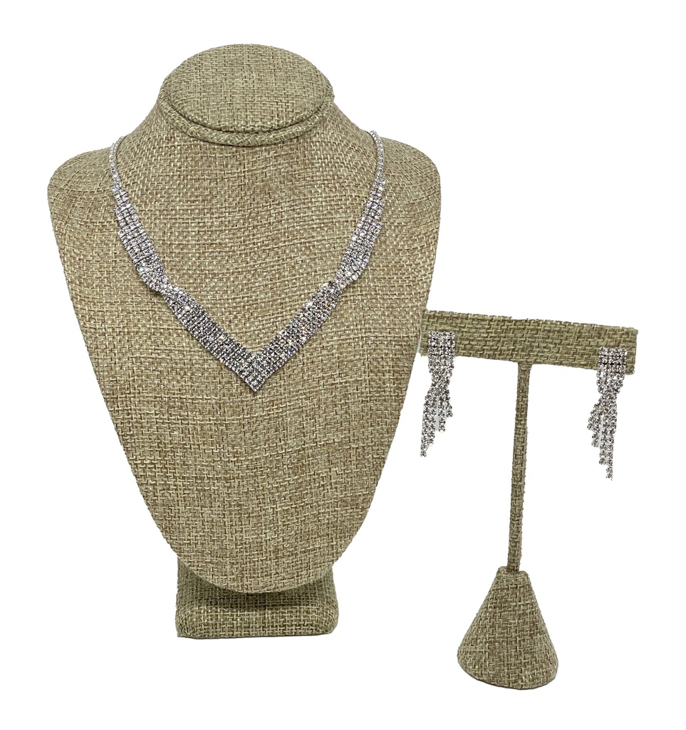 Set de collar y aretes con brillantitos