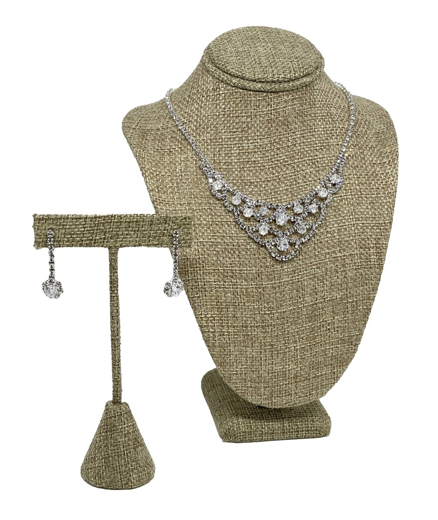 Set de collar y aretes con brillantitos