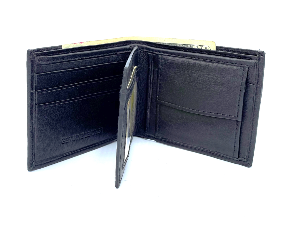 Billetera de cuero negro