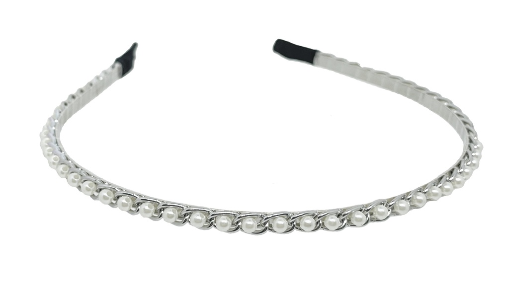Diadema con perla de metal