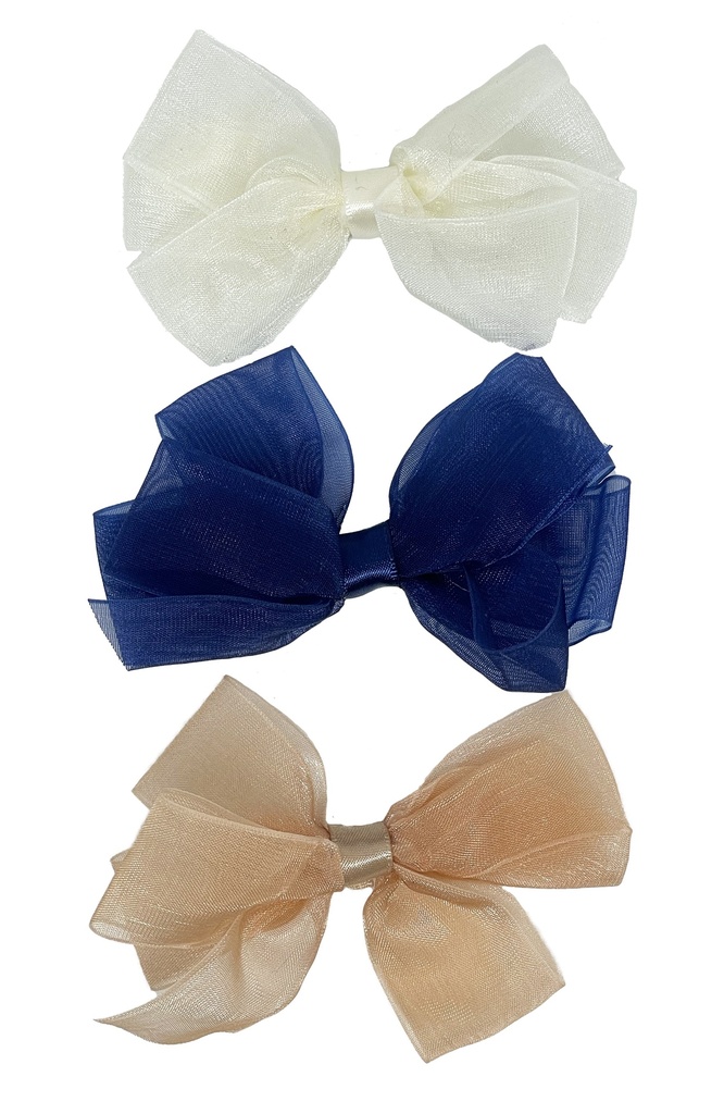 Set de 3 moñas beige, azul y café