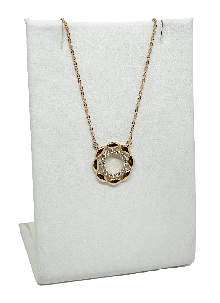Cadena de rodio con brillantito dorado