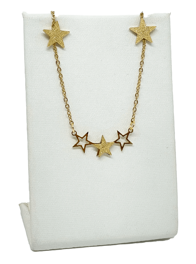 Set de collar y aretes de acero inoxidable