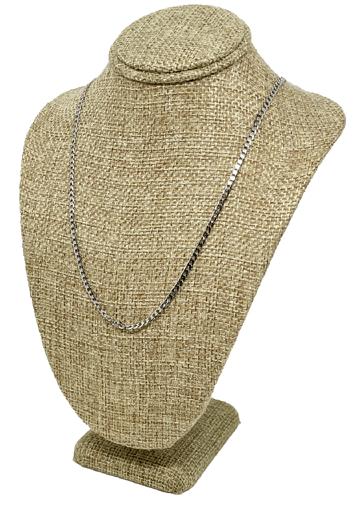 Cadena de rodio en plateado