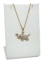 Cadena elefante de rodio con brillantito
