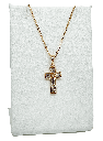 Cadena cruz de rodio con brillantito