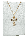 Cadena cruz de rodio con brillantito