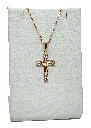 Cadena cruz de rodio con brillantito