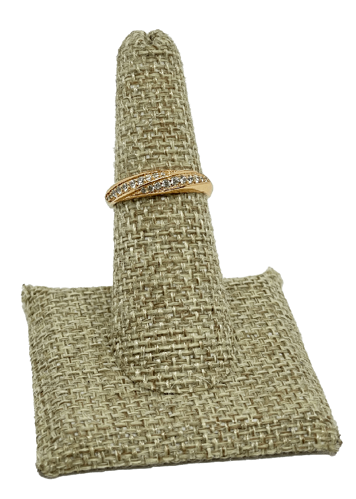 Anillo de rodio dorado