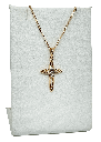 Cadena cruz de rodio con brillantito