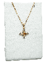 Cadena cruz de rodio con brillantito