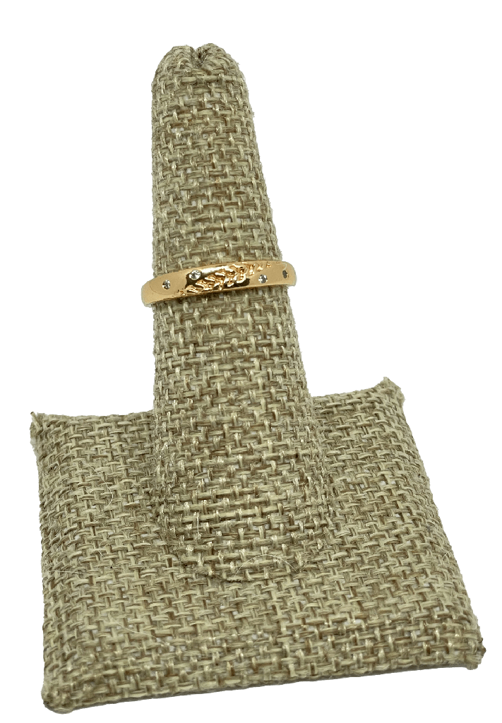 Anillo de rodio dorado