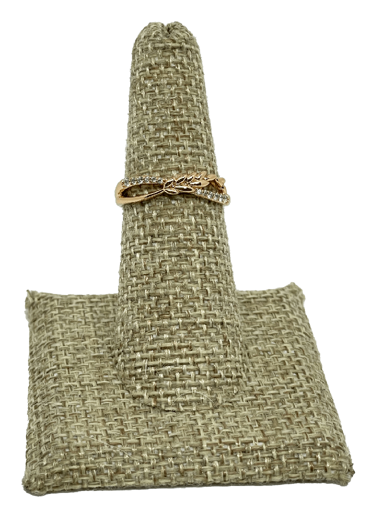 Anillo de rodio dorado con brillantito