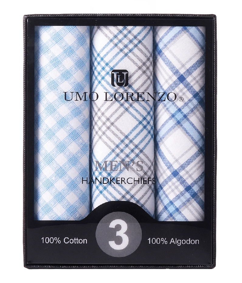 Set de pañuelos celestes de algodón