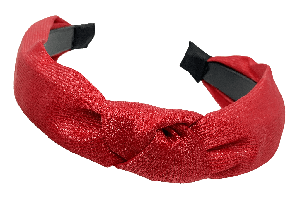 Diadema de tela brillante con nudo