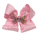 Moña con clip y mariposa