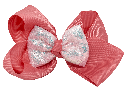 Moña con clip de tela y lentejuelas