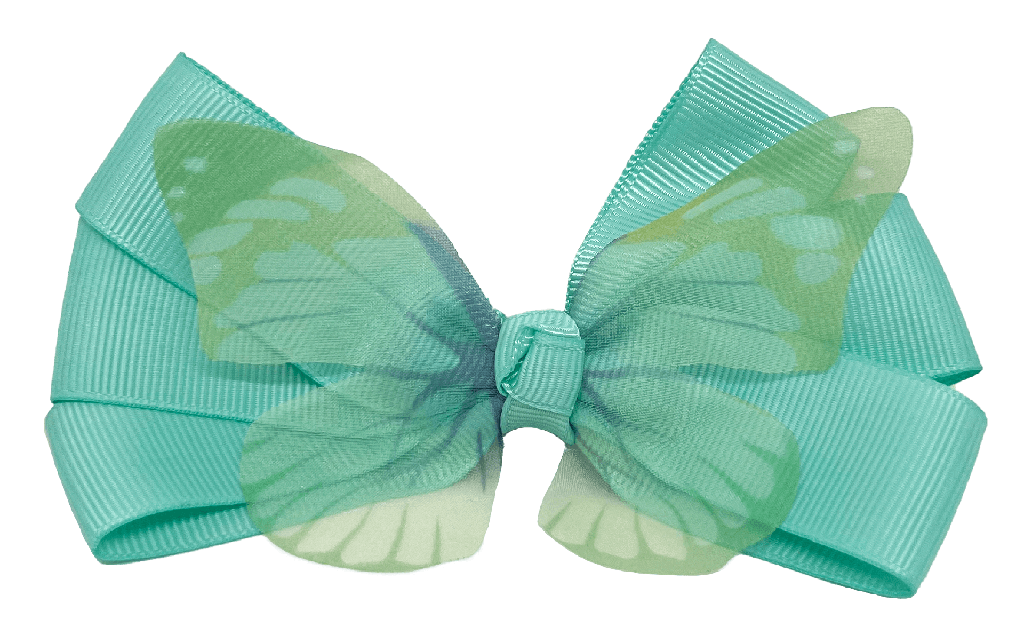 Moña con clip con mariposa