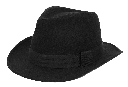 Sombrero fedora trilby negro de ala ancha
