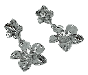Aretes de metal de flor 3 x 5.7