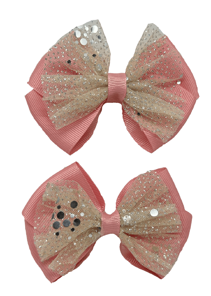 Moña de tela con brillo