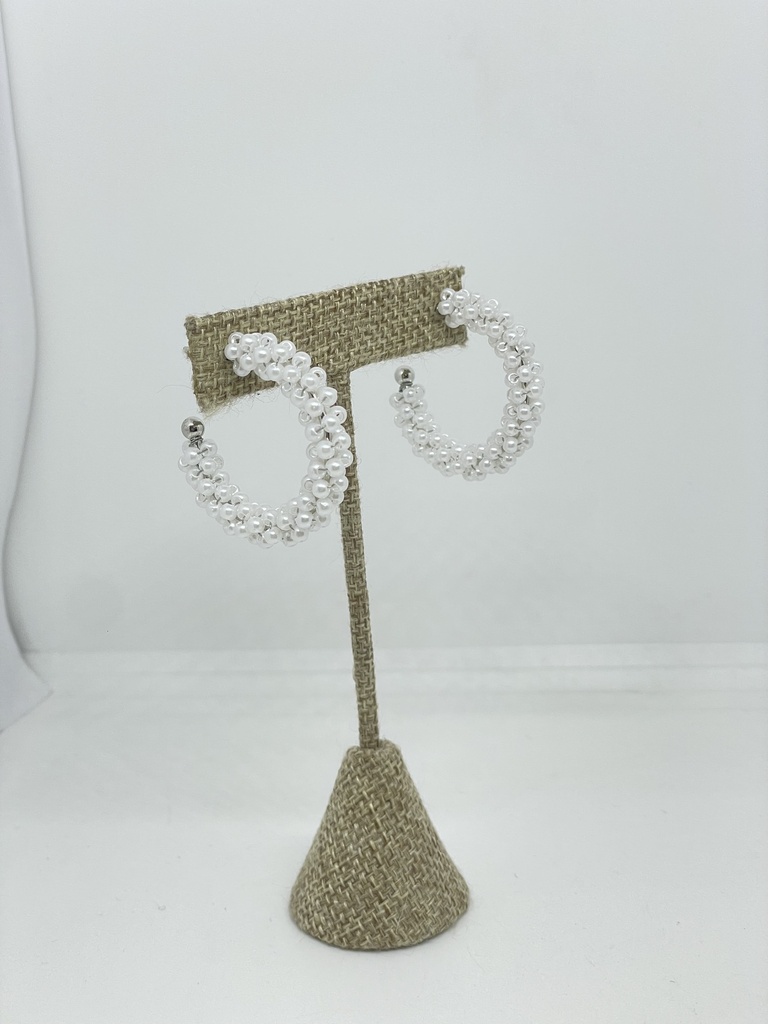 Argollas con perlitas 3 x 3 cm